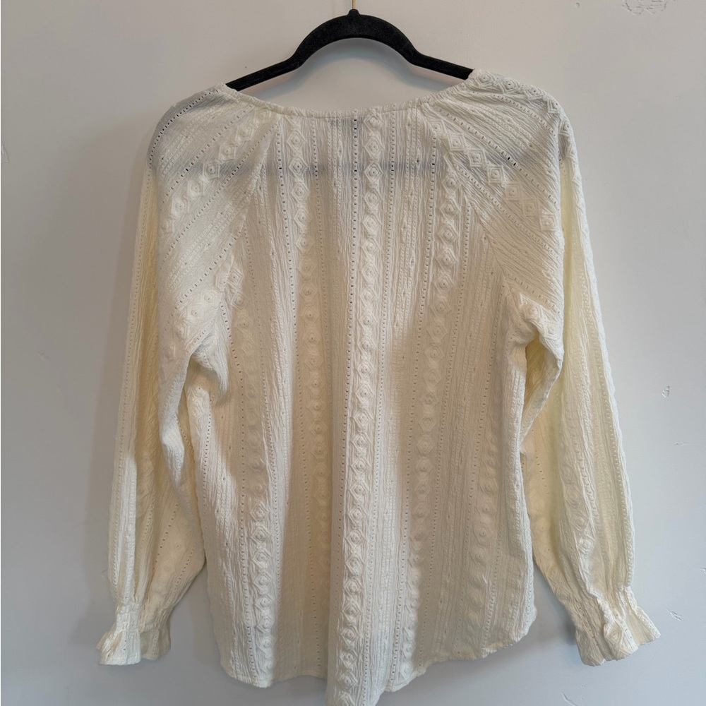 Frye Textured Peasant Blouse Size Small - Picture 4 of 6